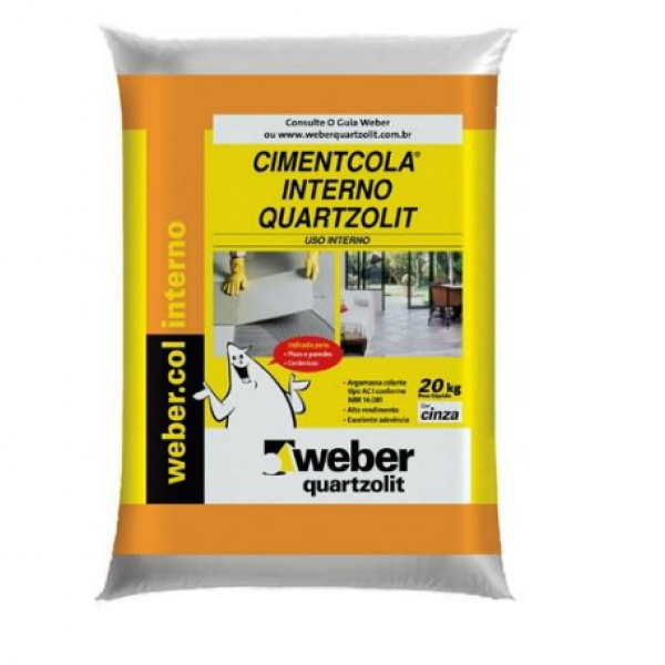 Cimentcola Interno AC1 Cinza 20KG - QUART...