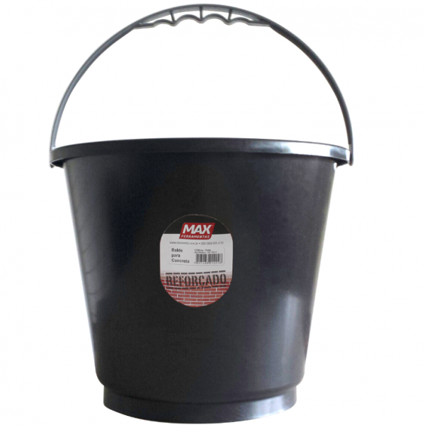 Balde P/ Concreto - Preto - 12L - MAX FER...