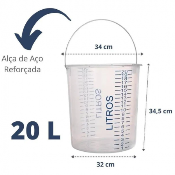 Balde Graduado Transparente 20Lts - COBAL...