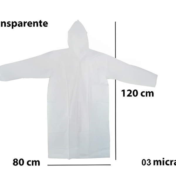 Capa de Chuva Descartável Transparente - ...