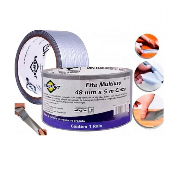 Fita Adesiva Silver Tape - 48mm X 5m - Ci...