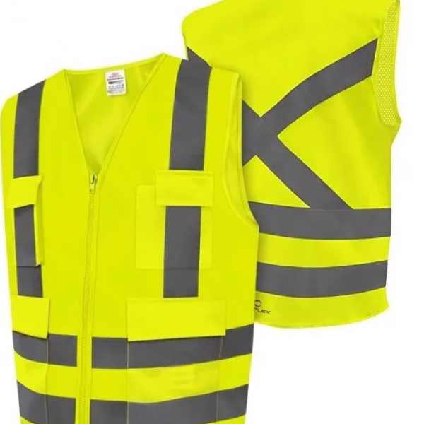 Colete Refletivo 4 Bolsos H1-V1S Amarelo ...