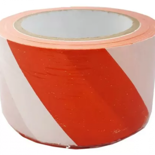 Fita Zebrada Laranja/Branco 70mm x 200mts...