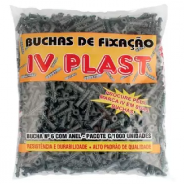 Bucha Fixação Plástica C/ Anel (1000 Unid...