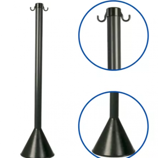 Pedestal P/ Corrente PVC Cor: Preto 90CM ...