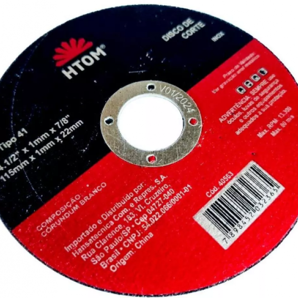 Disco de Corte Inox 4.1/2 x 7/8 115 x 22,...