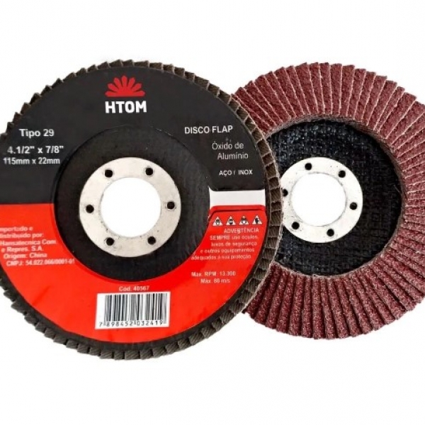 Disco Flap Grão 120 115 x 22mm 40570 - HTOM