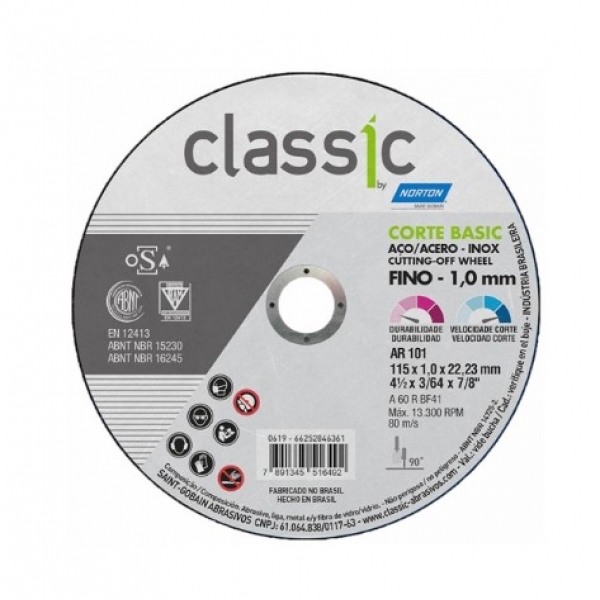 Disco Corte Ferro/Inox CLASSIC AR101 - RE...