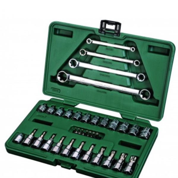 Jogo Soq 1/4" Á  3/8" Chaves E-TORX 35PCS...