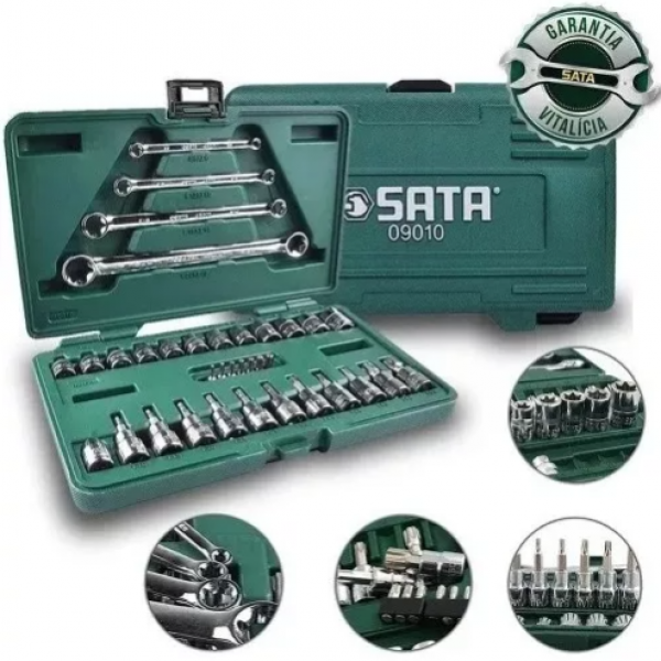 Jogo Soq 1/4" Á  3/8" Chaves E-TORX 35PCS...