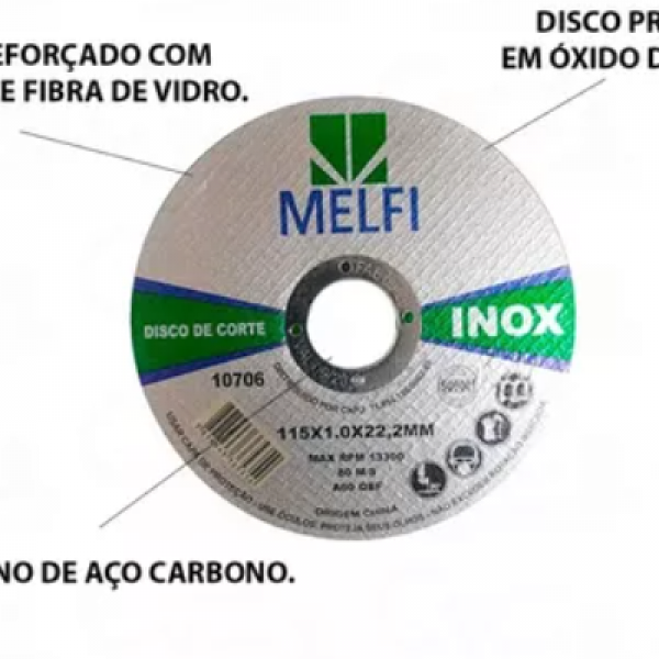 Disco de Corte Inox 180 x 22,2mm 10708 - ...