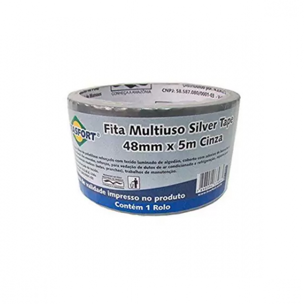 Fita Adesiva Silver Tape - 48mm X 5m - Pr...