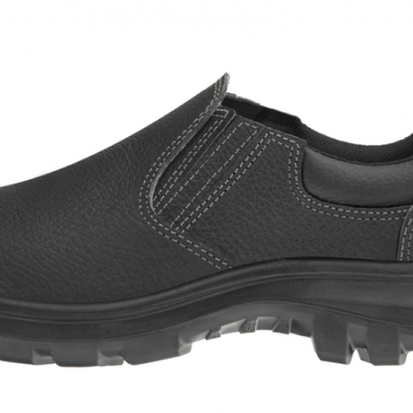 Tenis de Couro Elastico Bico PVC Cor: Pre...