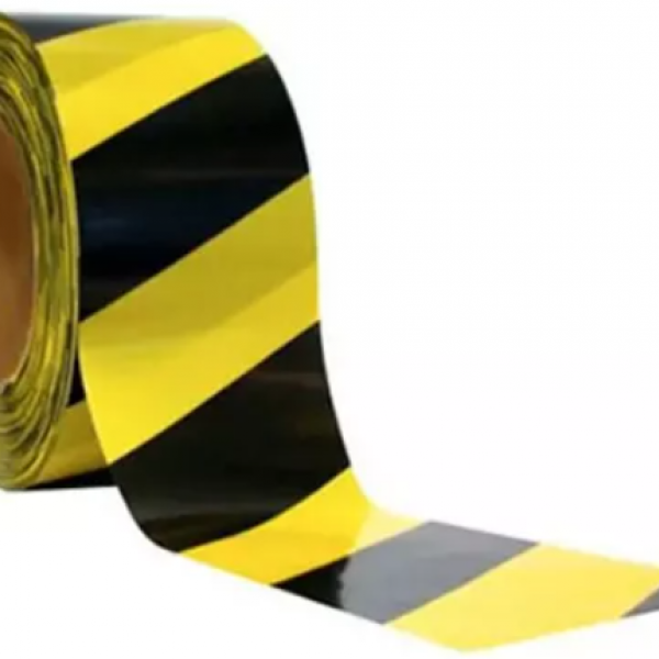 Fita Zebrada 200 Metros Preto e Amarelo -...