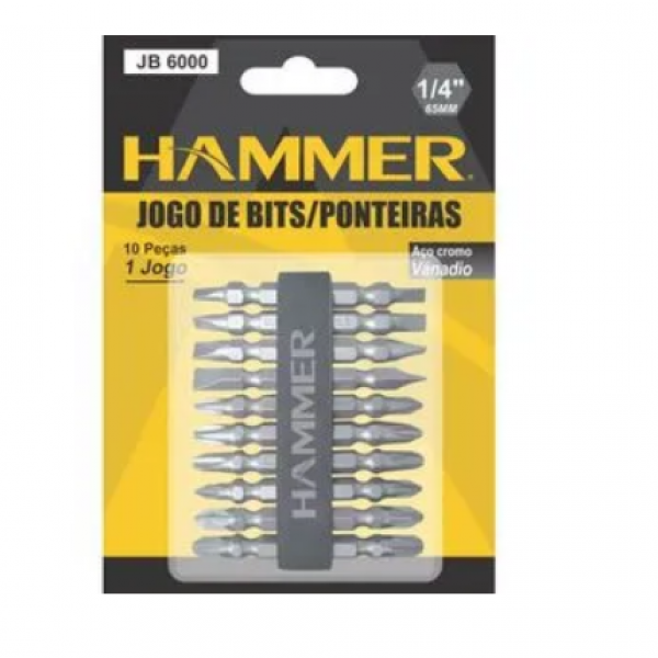 Jogo de Bits Ponta Dupla 10 Peças 1/4 x 6...