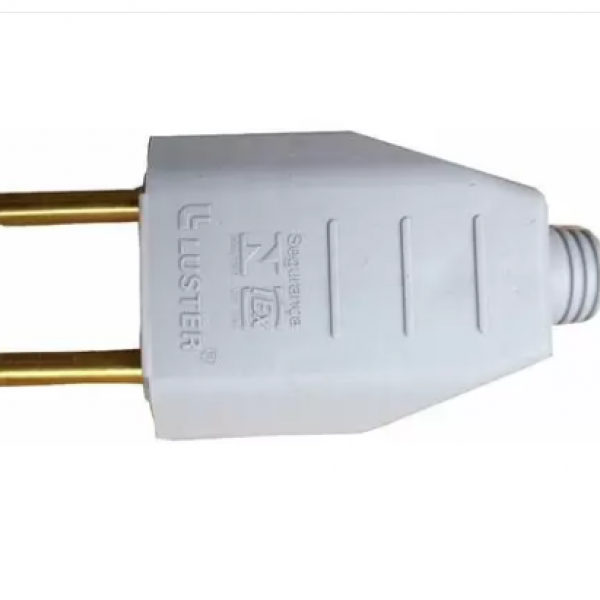 Plug Macho 2P 10A Branco 2062 - LUSTER