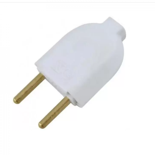 Plug Macho 2P 10A Branco 2062 - LUSTER