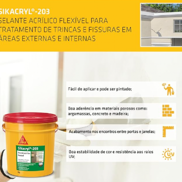 Sikacryl 203 Selante Acrílico Flexível (I...