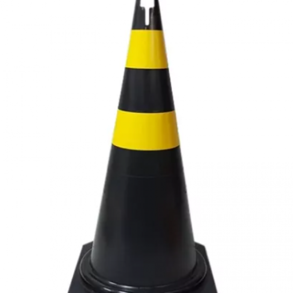 Cone P/ Sinalização Rigido Cor: Preto/ Am...
