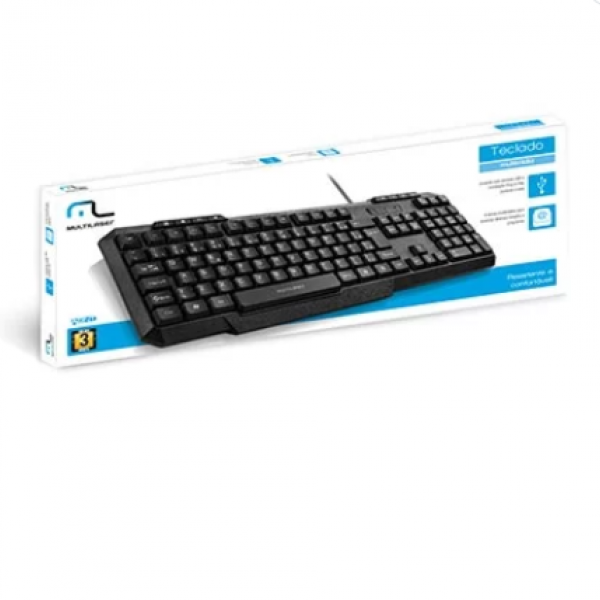 Teclado Multimidia Slim Preto Usb Multila...