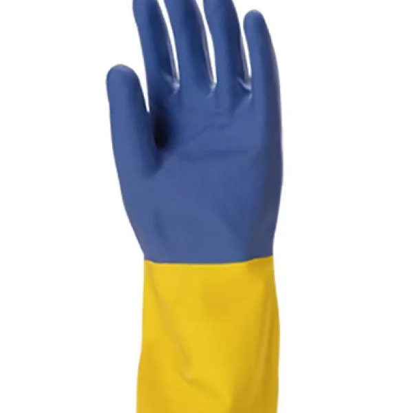 Luva em Látex Neoprente Bicolor Cor: Azul...