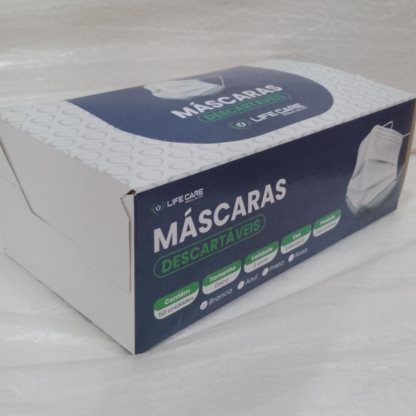 Mascara Descartável Tripla Camada (50 Uni...