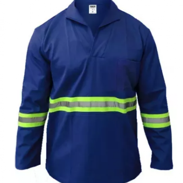 Jaleco Brim Anti Chama NR 10 Cor: Azul Ro...