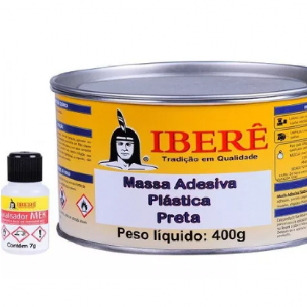 Massa Plástica 400g Preta - IBERÊ