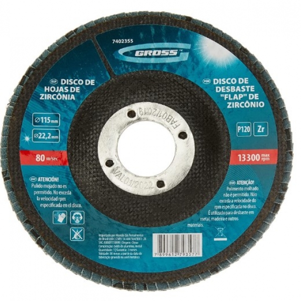 Disco Flap  4.1/2 X 7/8  115 X 22,2 Gross