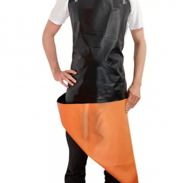 Avental PVC Forrado Cor: Laranja/Preto 12...