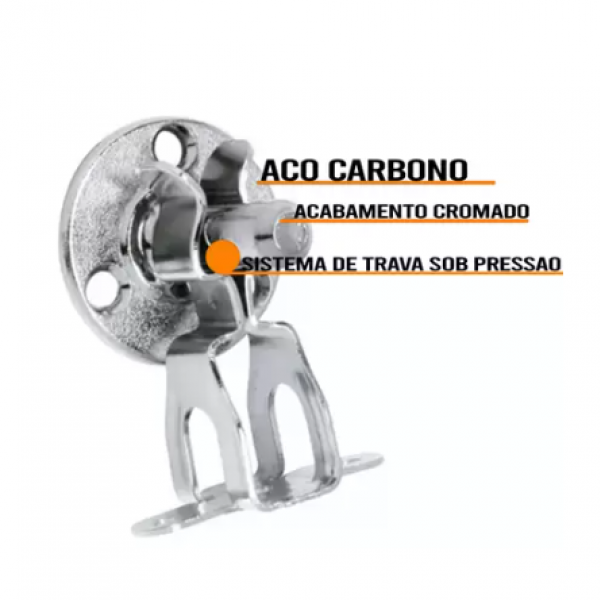 Fixador trava porta cromado niquelado 300...