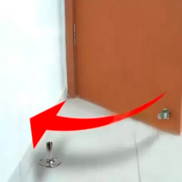 Fixador trava porta cromado niquelado 300...