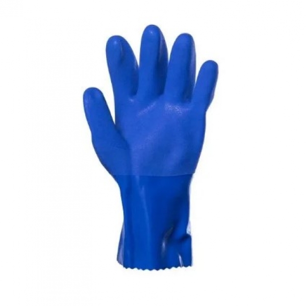 Luva PVC Super Forrada Palma Azul 26cm CA...