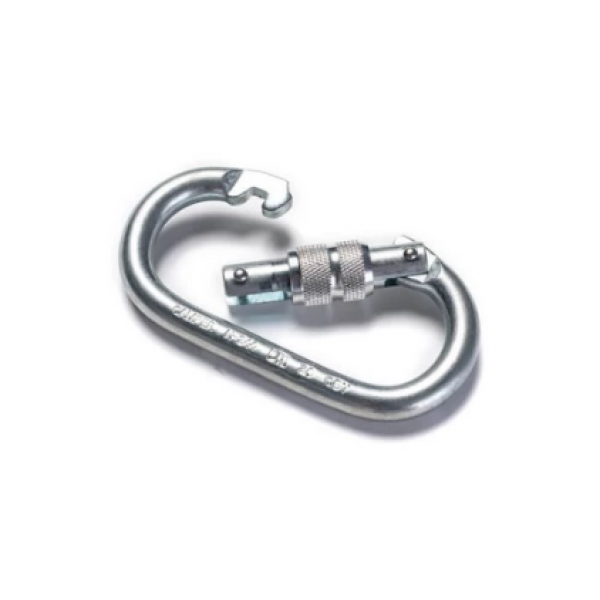 Mosquetão Oval Aço 25KN C/ Trava Rosca - ...