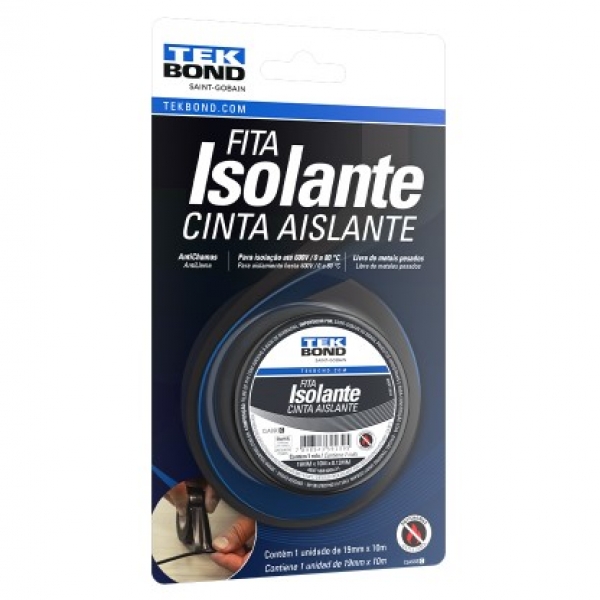 Fita Isolante - Preta - 19mm - TEK BOND