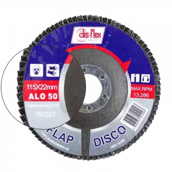 Disco Flap Grão 50 - 4.1/2 X 7/8 - 115 X ...