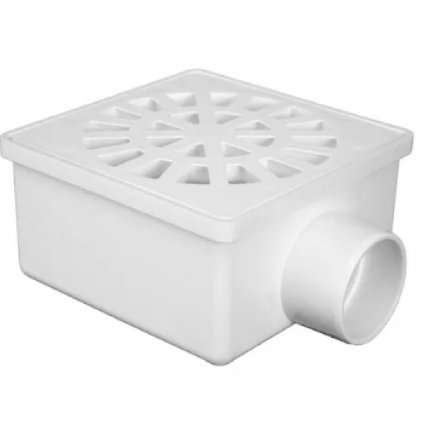 Ralo Sifonado Quadrado PVC Cor: Branco RE...