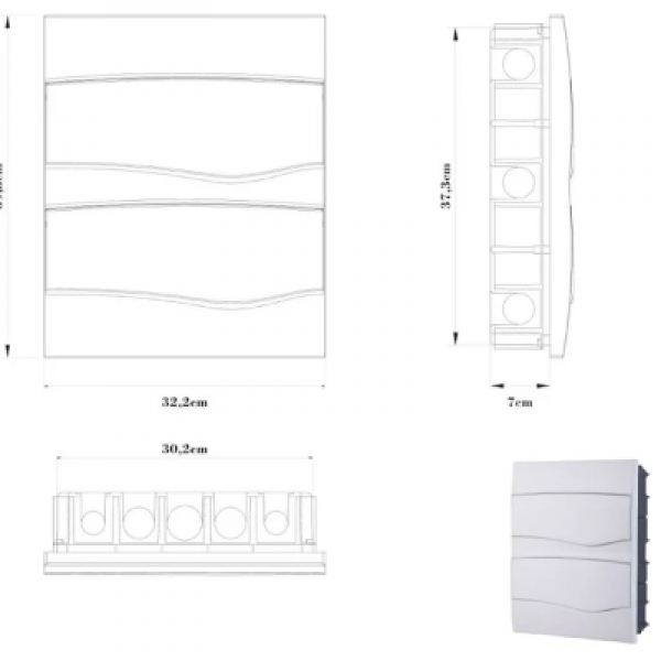 Quadro Central Pvc Sobrepor Nema P/ 24 Di...