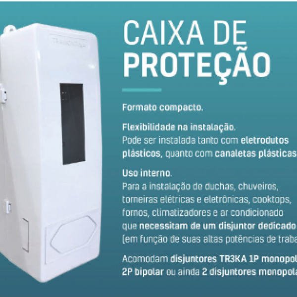 Caixa Proteção Disjuntor DIN Bipolar 2P+T...