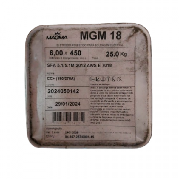 Eletrodo AWS A5.1 6 X 450MM 25KG E7018-M ...