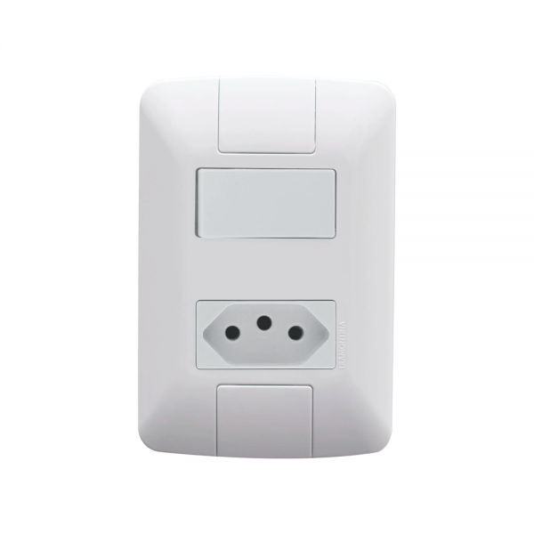Conjunto 1 Interruptor Simples + 1 Tomada...