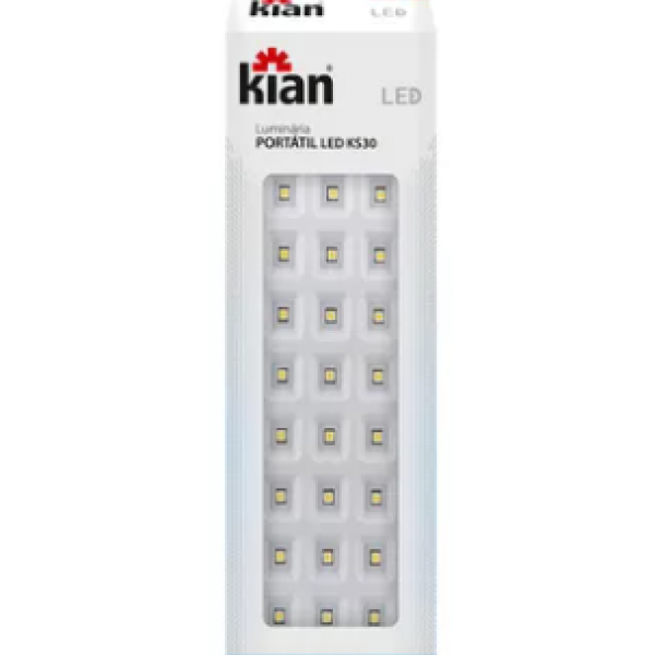 Luminaria Emergencia 30 Leds Bivolt Cor: ...
