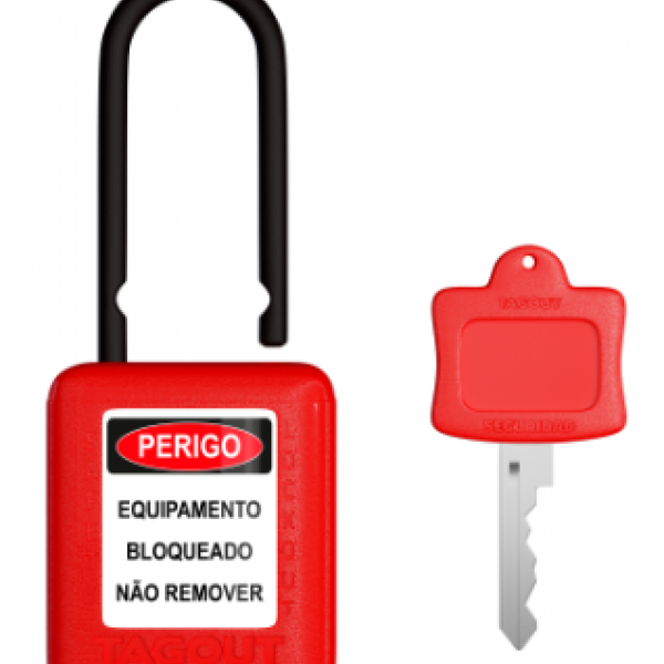 Cadeado De Bloqueio Plástico C/ Haste Plá...