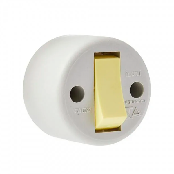 Interruptor Externo 1 Simples Redondo Cor...