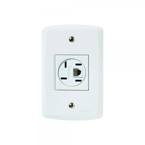 Conjunto 1 Tomada Telefone RJ11 Com Placa...
