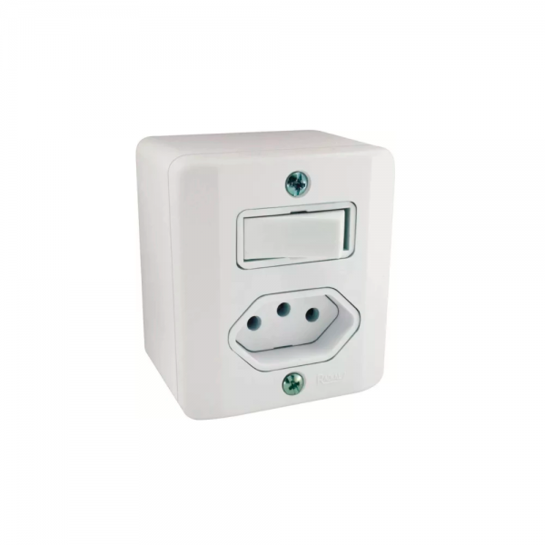 Conjunto 1 Interruptor Simples + 1 Tomada...