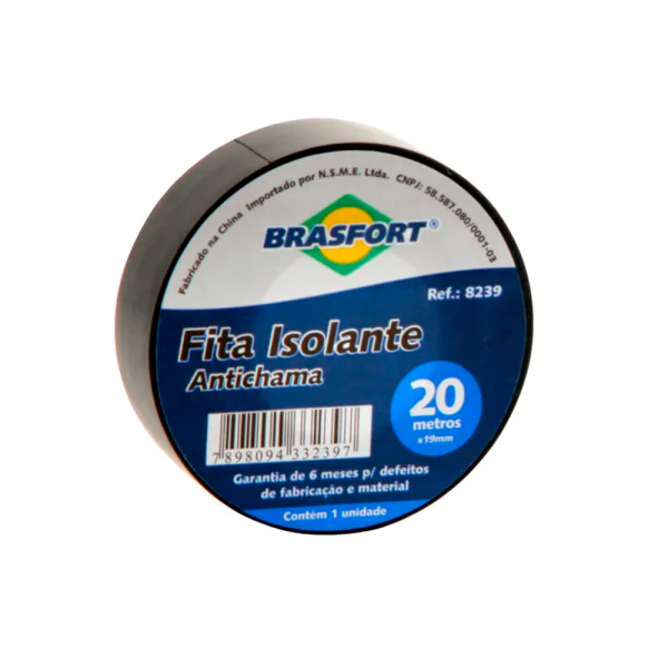 Fita Isolante Antichama Preta 19mm x 20m ...