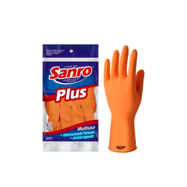 Luva Látex Multiuso Forrada Plus M 281820...
