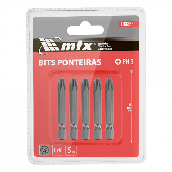 Jogo de Bits Phillips PH3 CRV 1/4 x 50mm ...