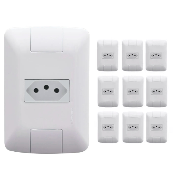 Kit com 10 Conjuntos Tomada Simples 20A 4...